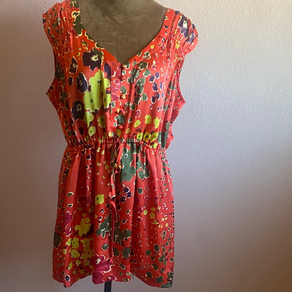 CAbi Multicolor Floral Sleeveless Top